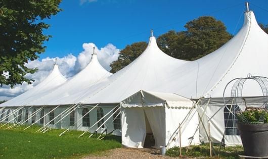 high-quality portable toilets stationed at a wedding, meeting the needs of guests throughout the outdoor reception in San Carlos CA